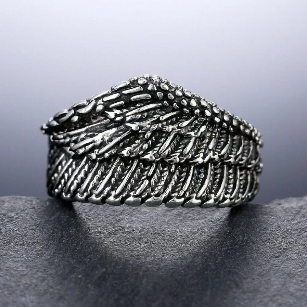 New Sterling Silver Open Wing Ring